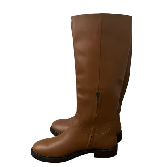 Madewell Drumgold Boot Cognac Sepia Brown Leather Tall Boots US 10 - Picture 3 of 10